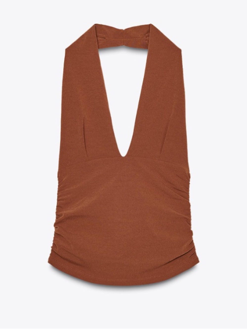 Zara ruched halter top- tobacco